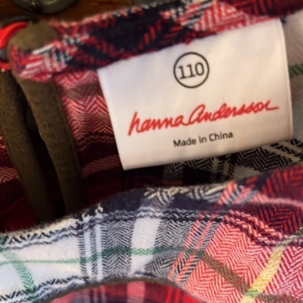 Hanna Andersson Girl’s Red Plaid Flannel Dress Size 5 Preloved - Picture 2 of 7